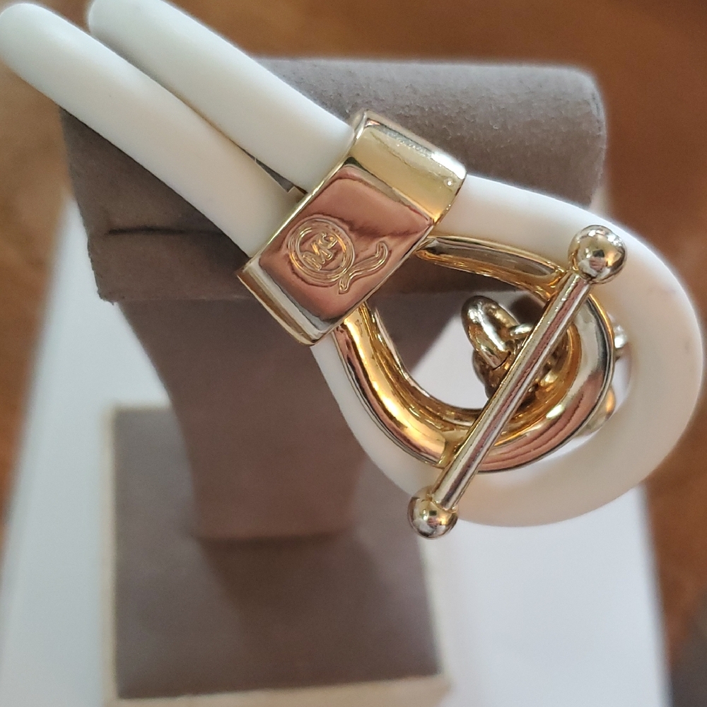 White and Gold Bracelet with Logo